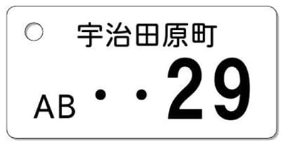 ナンバープレートキーホルダー 表面 自動二輪用 バランス見本 126-250cc